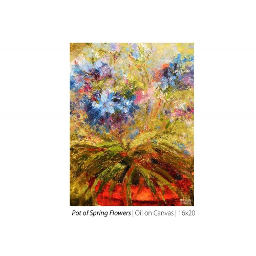 Pot of Spring Flowers